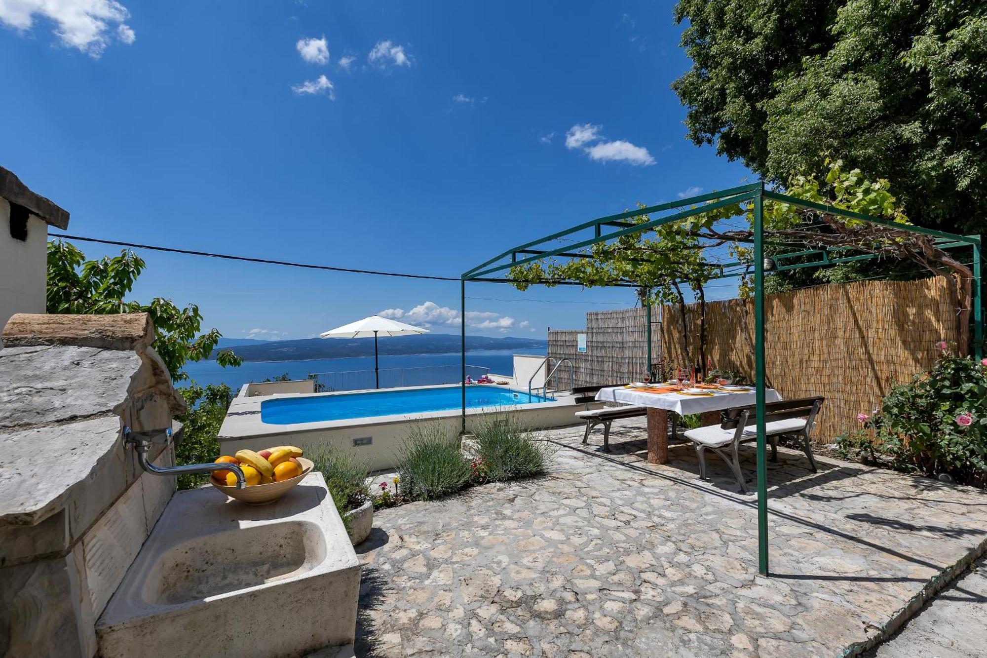 Holiday Home Marta With Heated Pool,Grill,Sea View Bast 外观 照片